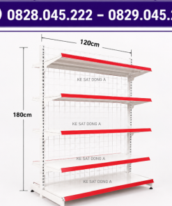 Kệ siêu thị đôi lưng lưới : Cao 1800 X Rộng 760 x Dài 1200(mm) , 5 tầng