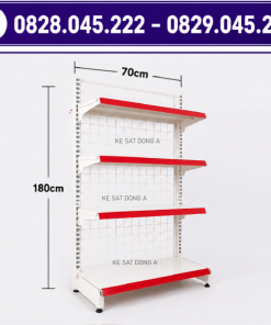 Kệ siêu thị đơn lưng lưới : Cao 1800 x Rộng 410 x Dài 700 (mm) , 4 tầng