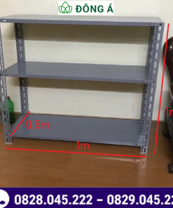 Kệ sắt v lỗ kích thước Cao 1m x Rộng 0.5m x Dài 1m ( 3 mâm)