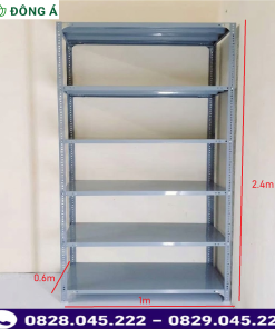 Kệ sắt v lỗ kích thước Cao 2.4m x Rộng 0.6m x Dài 1m ( 6 mâm)
