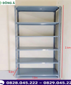 Kệ sắt v lỗ kích thước Cao 2.4m x Rộng 0.6m x Dài 1.5m ( 6 mâm)
